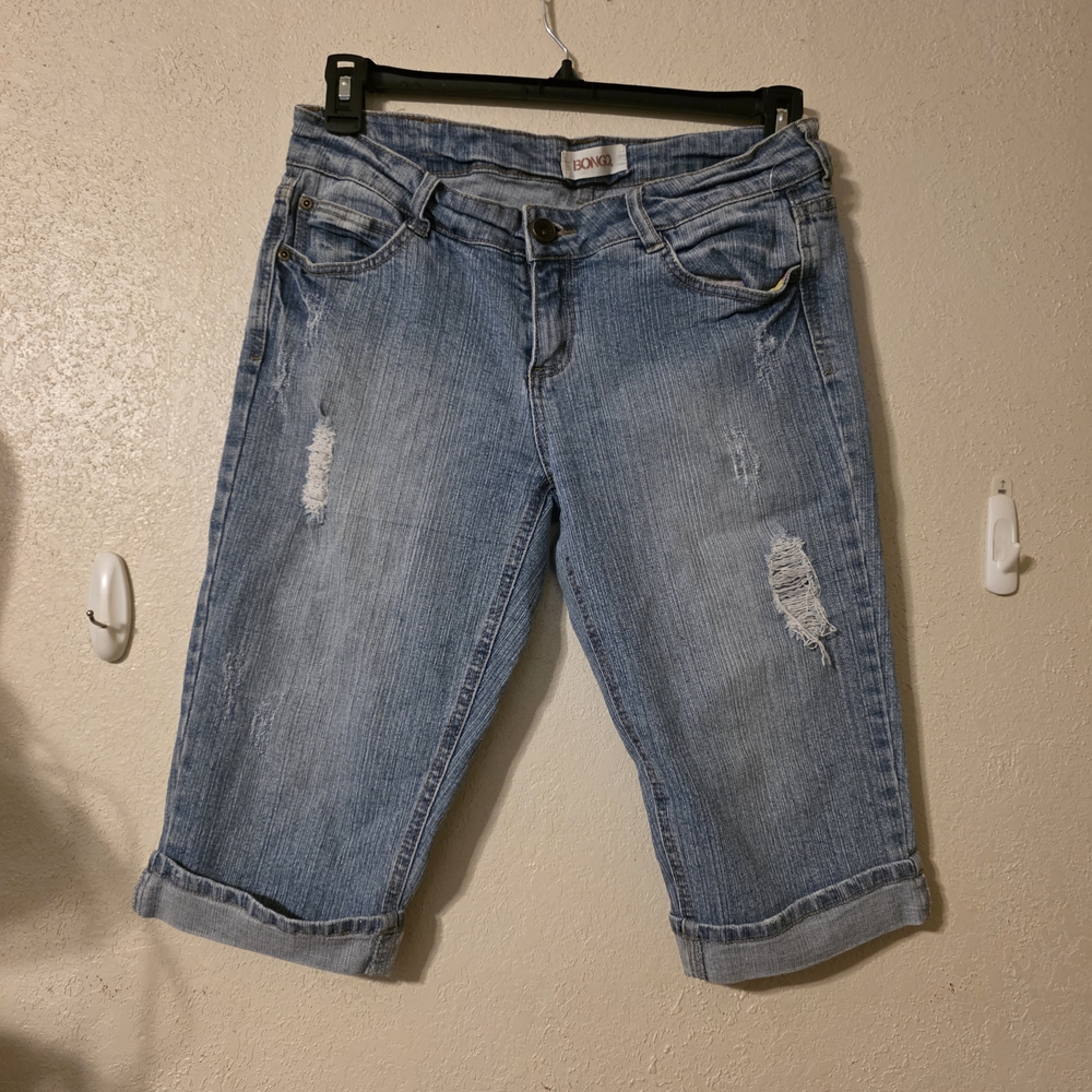 BONGO Light Blue Distressed Denim Women’s Shorts